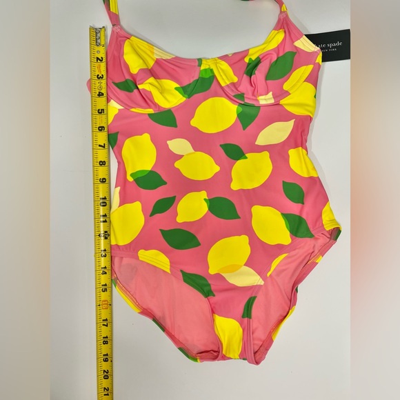 Kate Spade New York Lemon Print One Piece Swimsuit Sea Star Size Small - Picture 9 of 11